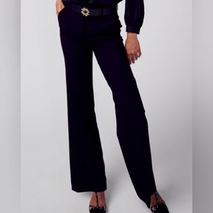 WHBM Luna Wide-Leg Trouser, black, New, Size 8L, White House Black Market